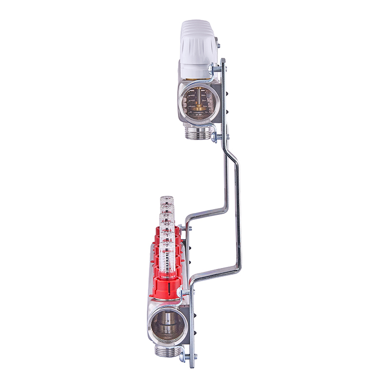 Коллекторный блок с расходомерами Nolf NF.2100-06S 1"x6 (корпус нержавеющая сталь)