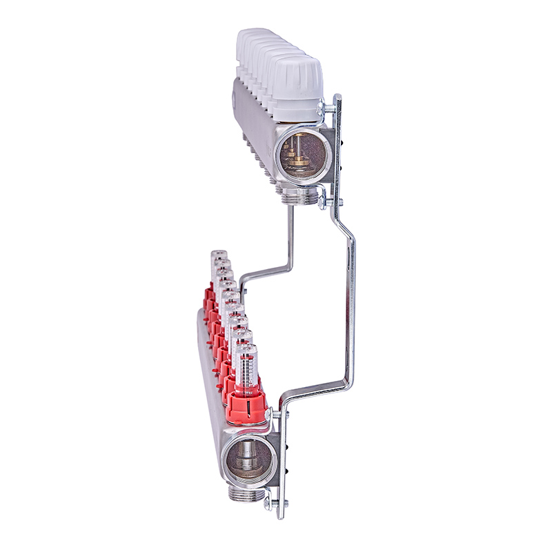 Коллекторный блок с расходомерами Nolf NF.2100-09S 1"x9 (корпус нержавеющая сталь)