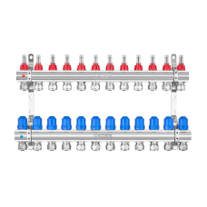 Коллекторный блок с расходомерами и евроконусами Koer KR.1210-12 - 1"x12 WAYS