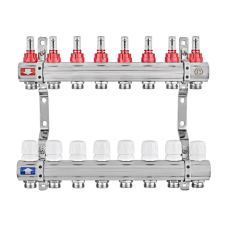 Коллекторный блок с расходомерами EUROPRODUCT EP.B3110-08-1 «x8 (корп. латунь)