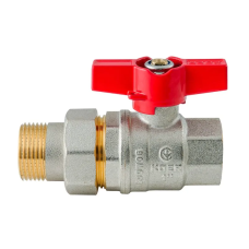 Кран с американкой Koer Extreme KE.227-25 - 1" ручка "бабочка" красная