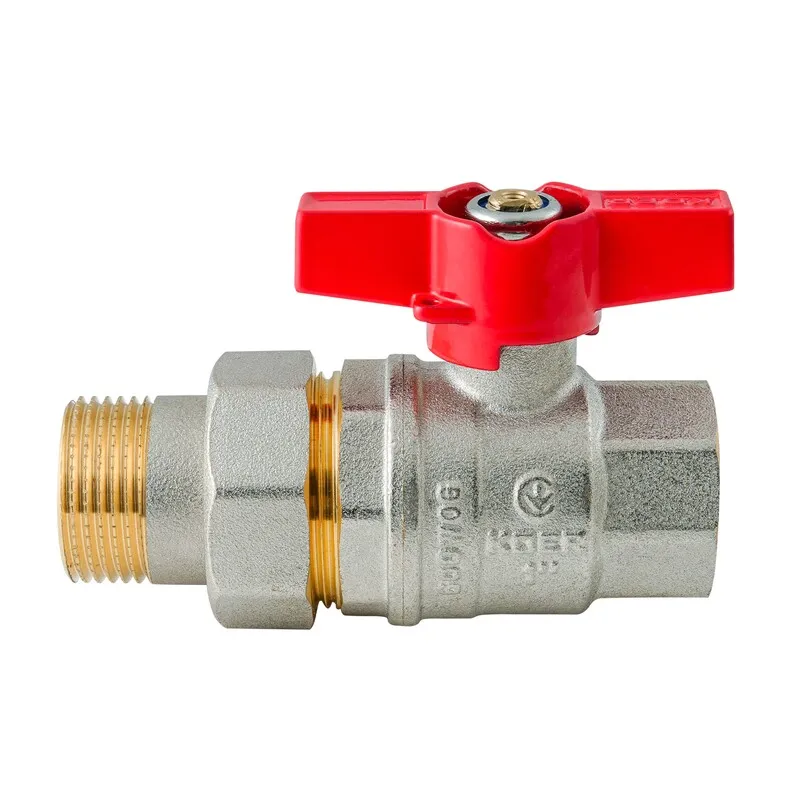 Кран с американкой Koer Extreme KE.227-25 - 1" ручка "бабочка" красная