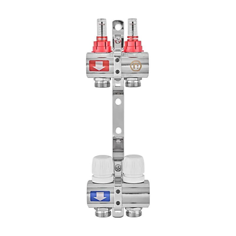 Коллекторный блок с расходомерами EUROPRODUCT EP.B3110-02-1 «x2 (корп. латунь)
