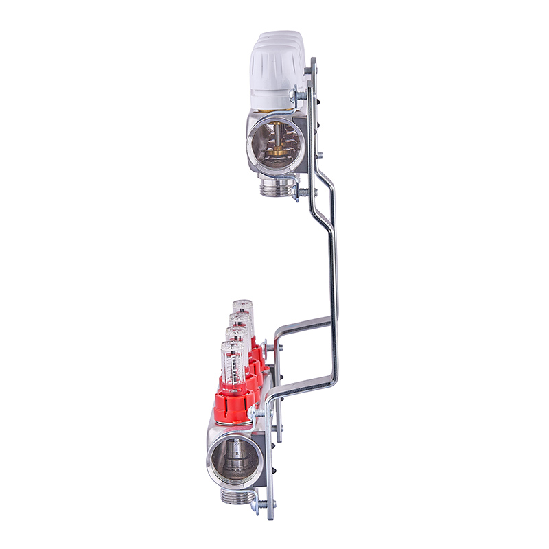 Коллекторный блок с расходомерами Nolf NF.2100-04S 1"x4 (корпус нержавеющая сталь)