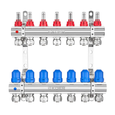 Коллекторный блок с расходомерами и евроконусами Koer KR.1210-7 - 1"x7 WAYS
