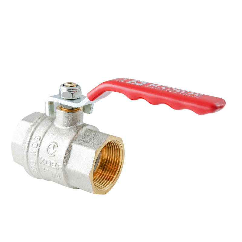 Кран шаровый ГГВ Koer Extreme KE.214-32 - 1 1/4" FF ручка "рычаг" красная