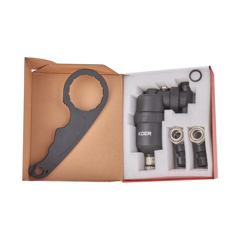 Сепаратор шлама Koer KR.1273 - 3/4" универсальный магнитный с кранами (PA-GF)