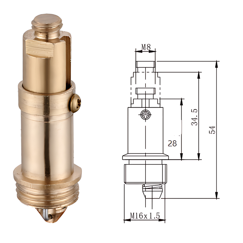 Шток донного клапана Mixxus ROD-01 (пятки) СLICK-СLACK 16мм x 8мм латунный