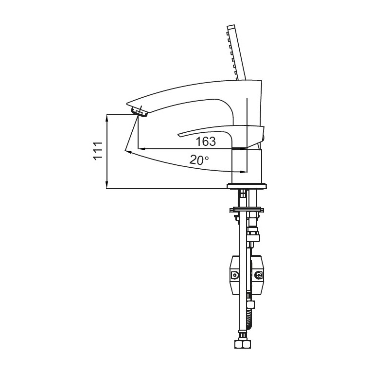 Смеситель на борт ванны Koer KB-43007-05 на 3 отверстия (Цвет черный)