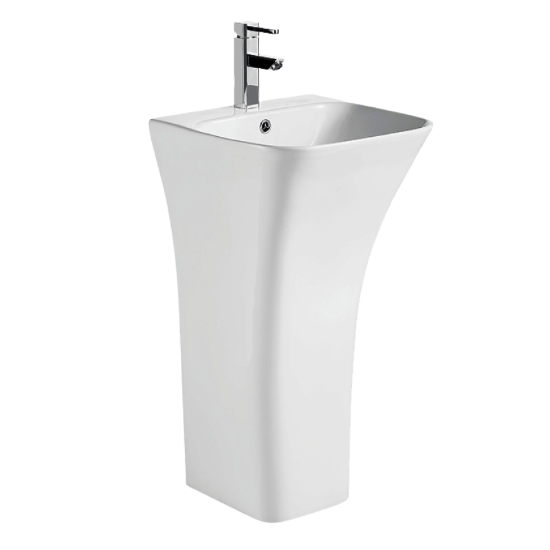 Раковина моноблок Mixxus BEVEL-1101 с отверстием под смеситель и переливом 450х435х835mm