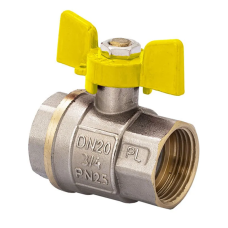 Кран кульовий FERRO PL 3/4" ГГБ газ art. 602 (латунна куля)