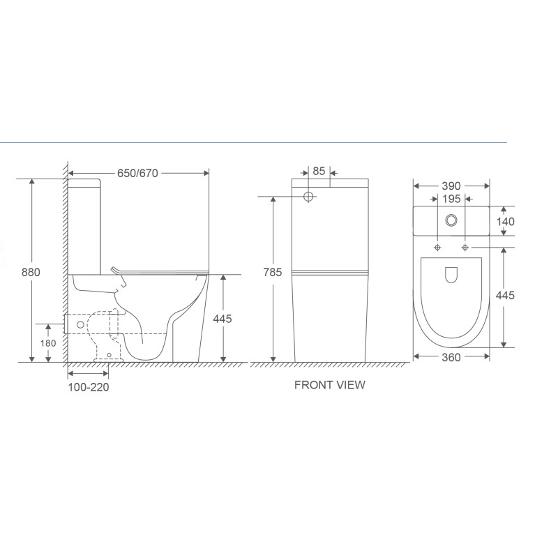Унитаз-компакт MIXXUS PREMIUM BEVEL-0402-T1 670х390х880mm, система смыва TORNADO 1.0