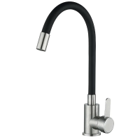 Смеситель для кухни с черным гибким изливом Mixxus FAN-011 Refl.Black (нерж. сталь)