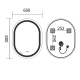Зеркало Mixxus Premium ELLIPSE MV05-80x60-REVERSE (LED Touch, Anti-fog, димер (3-6,5kK))
