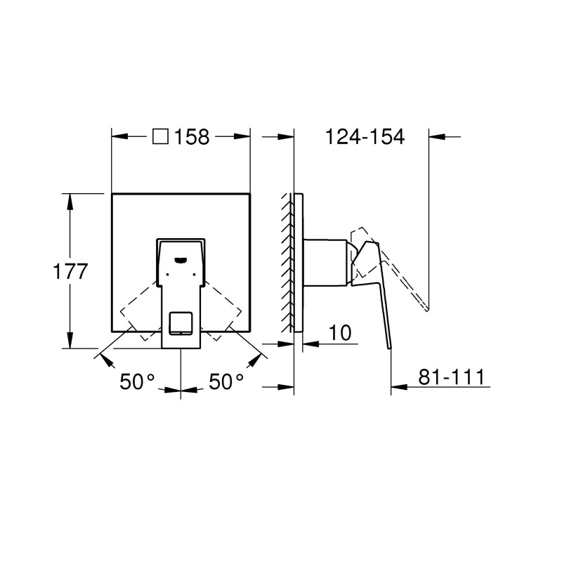 Смеситель скрытого монтажа для 1 потребителя Grohe Eurocube