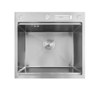 Мойка Mixxus MH5050-SK NANO-SILVER (3.0/0.8) с н.ст. со ступенькой для суш.,с подст.под ножи(нерж.)