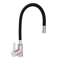 Смеситель для кухни Zerix LR74004-2 с черным гибким изливом