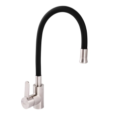 Смеситель для кухни Zerix LR74004-2 с черным гибким изливом