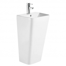 Раковина моноблок Mixxus STYLE-1101 з отвором під змішувач і переливом 440х380х830мм