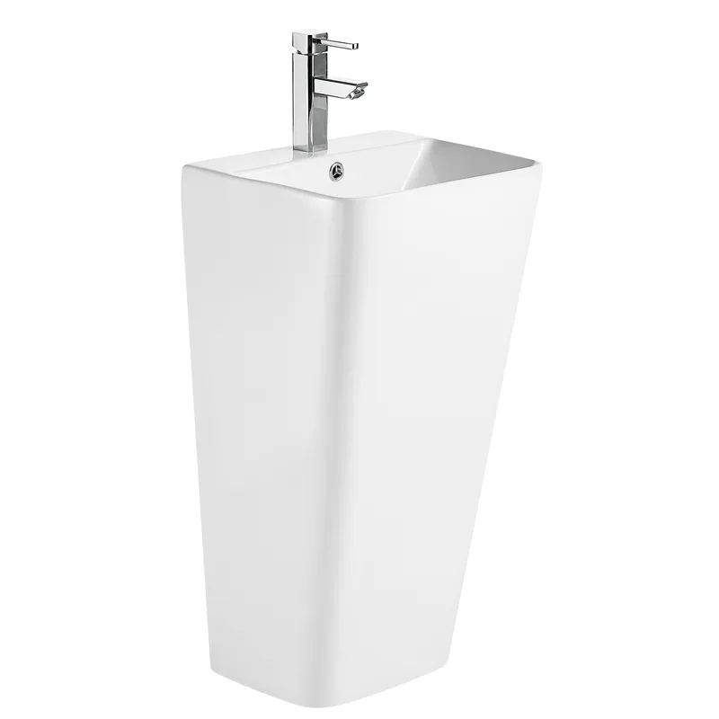 Раковина моноблок Mixxus STYLE-1101 с отверстием под смеситель и переливом 440х380х830mm