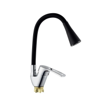 Смеситель для кухни с силиконовым изливом Champion YUB 011-181 (Nut) Refl.Black