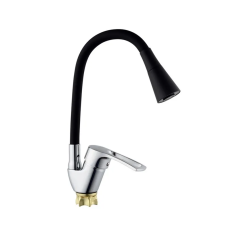 Смеситель для кухни с силиконовым изливом Champion YUB 011-181 (Nut) Refl.Black