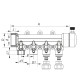 Коллектор распределительный 4-way с фитингом (40x20) PPR Koer K0192.PRO