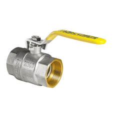 Кран кульовий KOER KR.214.G - 1 1/4" FF ГГВ YELLOW, ручка "важіль" жовта