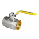 Кран шаровой KOER KR.214.G - 1 1/4" FF ГГВ YELLOW, ручка "рычаг" желтая