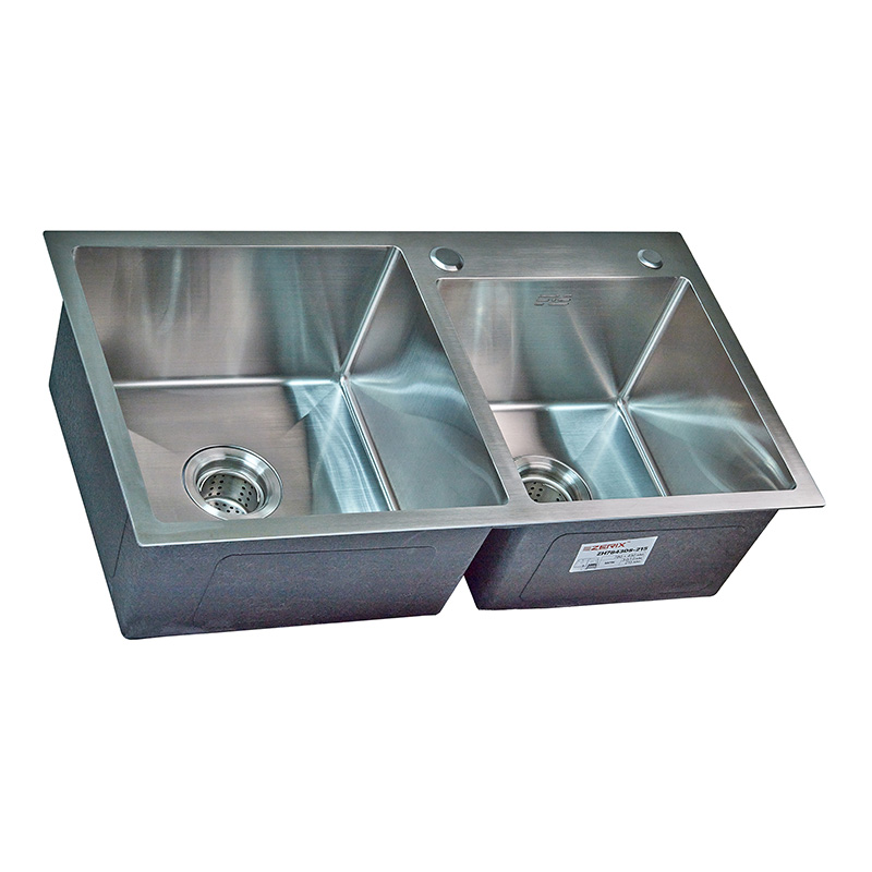 Мойка Zerix ZH7843DS-215 (3.0/1.0) Satin с диспенсером и сушилкой для посуды
