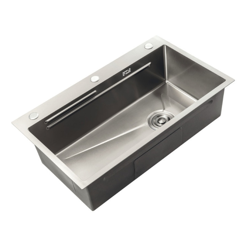 Мойка Zerix ZH8045-SET-05 NANO-SILVER (3.0/0.8) с нерж. стали, комплект (нержавейка)
