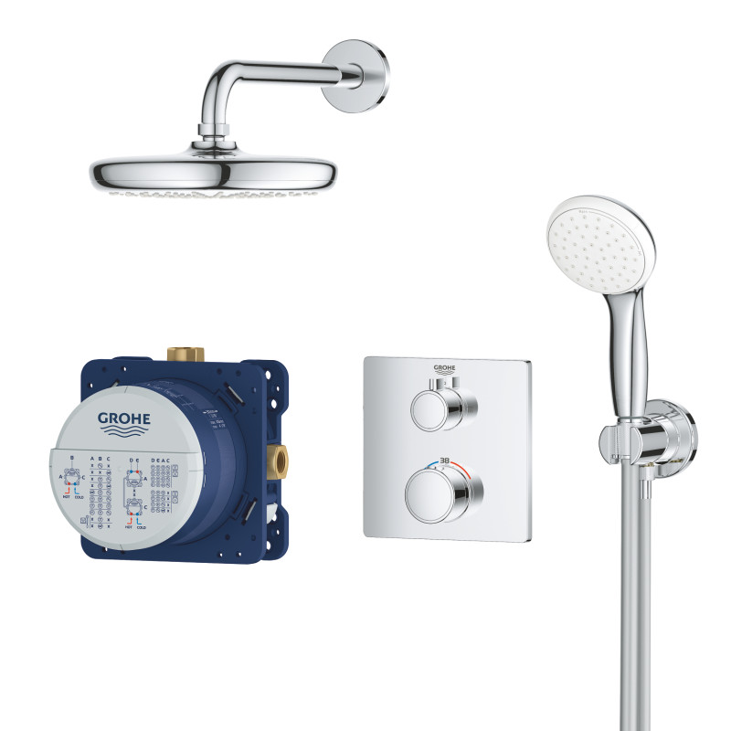 Душевая система скрытого монтажа с термостатом Grohe Grohtherm Convent. Concealed