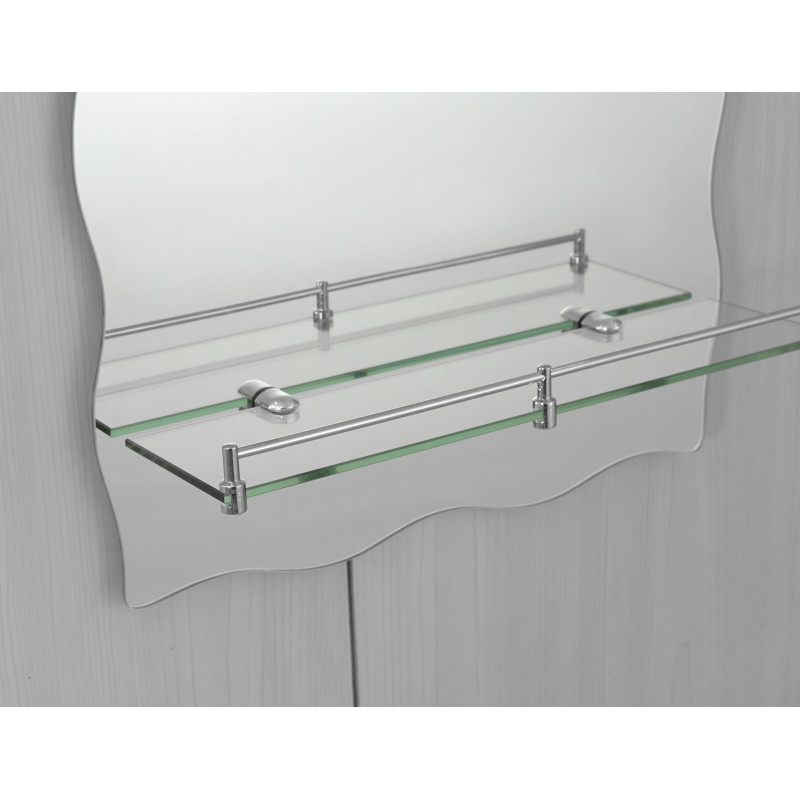Зеркало настенное Zerix MIRRA MRZ02-450x600x105 прямоугольное с дугообразным верхом, фигурными бока