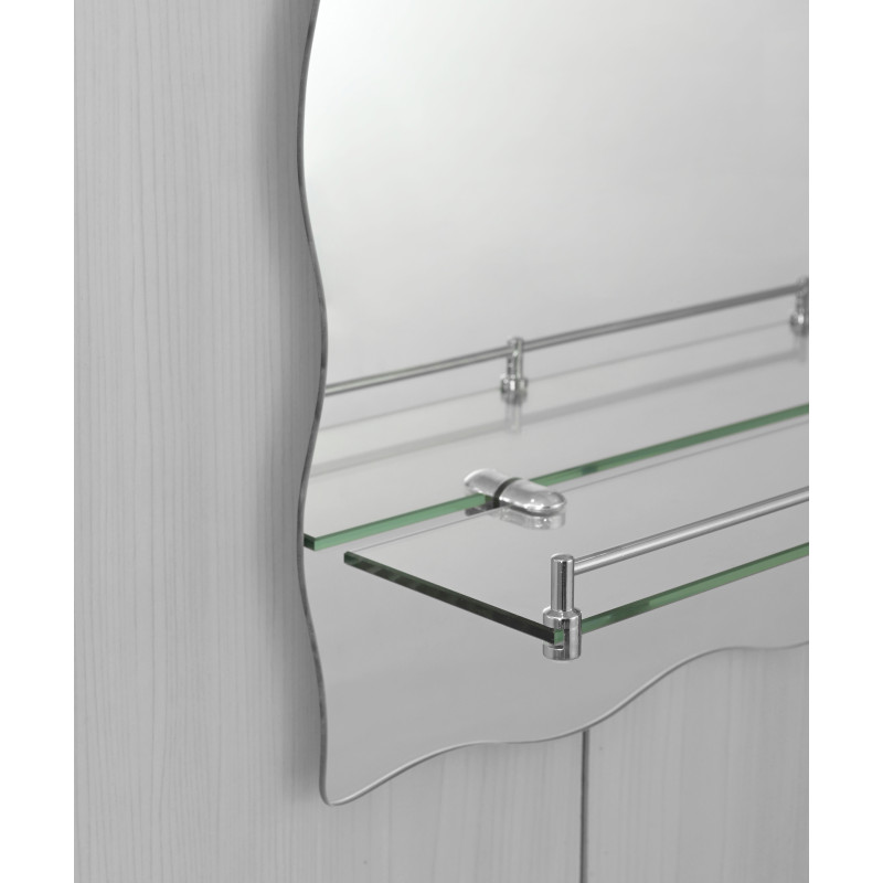 Зеркало настенное Zerix MIRRA MRZ02-450x600x105 прямоугольное с дугообразным верхом, фигурными бока