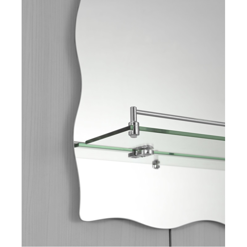 Зеркало настенное Zerix MIRRA MRZ02-450x600x105 прямоугольное с дугообразным верхом, фигурными бока