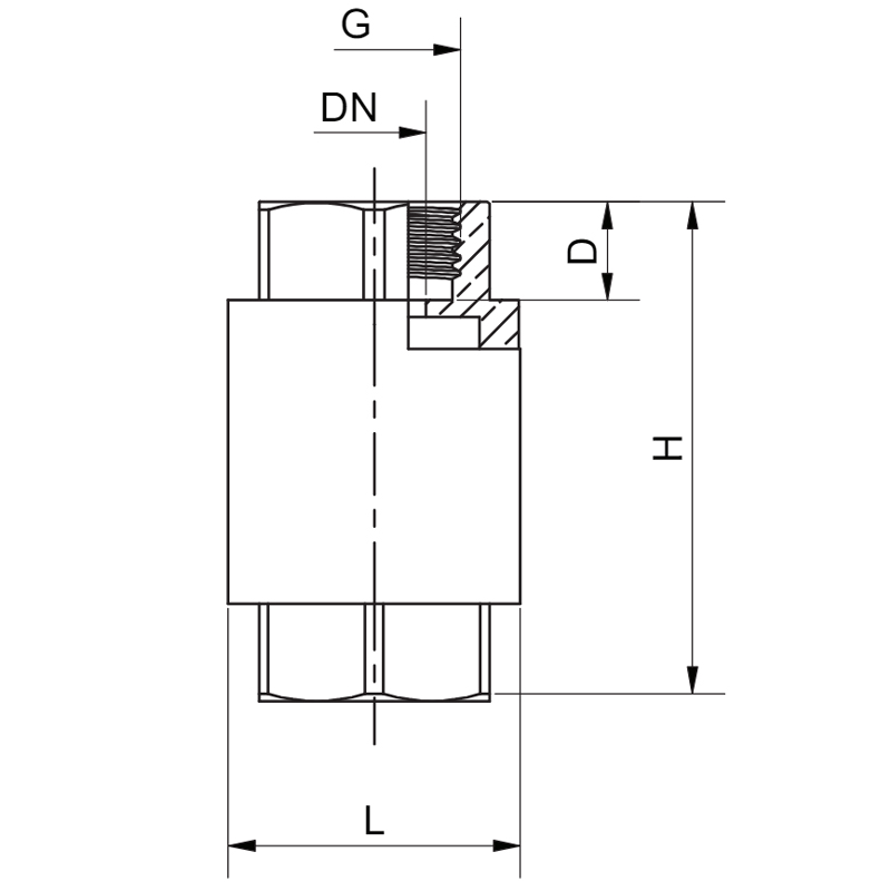 Клапан обратный "MONDIAL", лат. шток Roho R300-100 - 1" ВВ