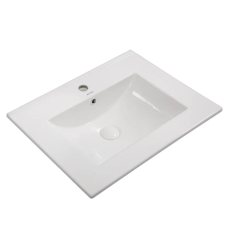 Раковина мебельная Mixxus Premium CUBIC-1501 610х460х170mm с отверстием под смеситель и переливом (