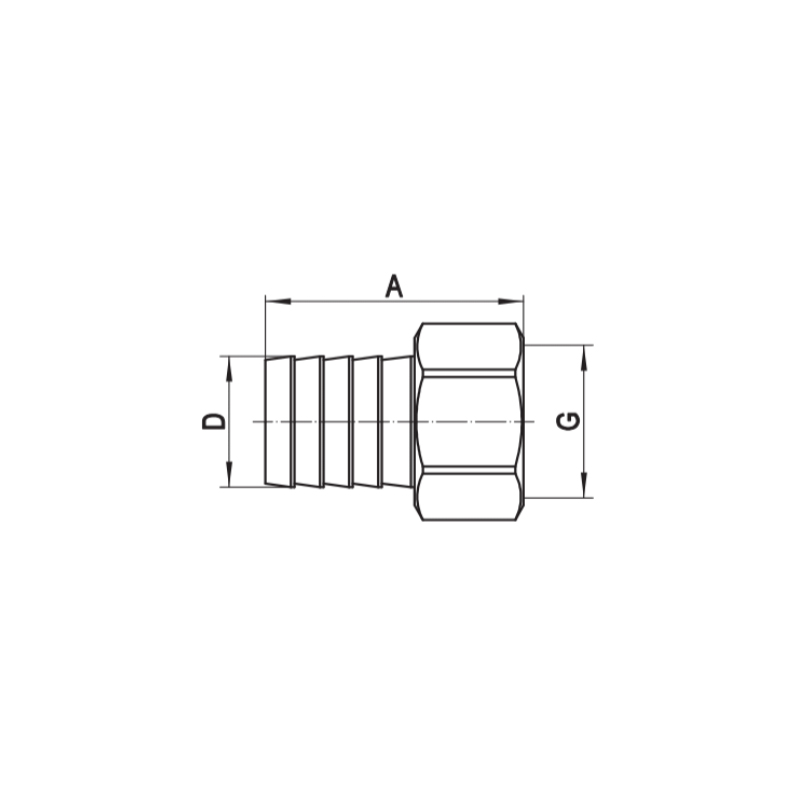 Штуцер для подсоединения шланга Koer KF.U06F-12 - 1/2"x12mm F