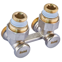 Кран запорный для радиатора Н-образный Roho R5351-075 - 3/4" угловой
