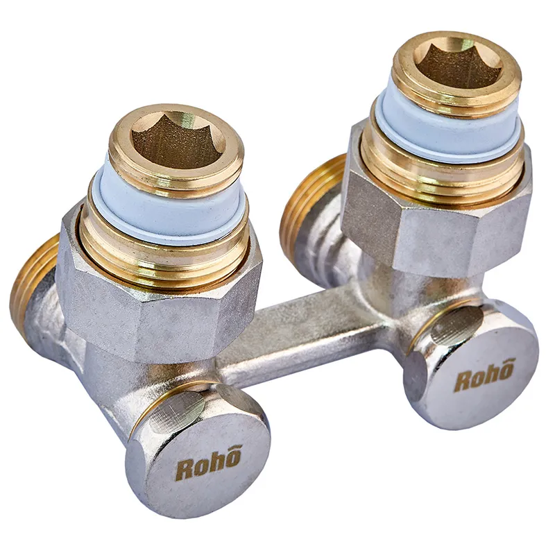 Кран запорный для радиатора Н-образный Roho R5351-075 - 3/4" угловой