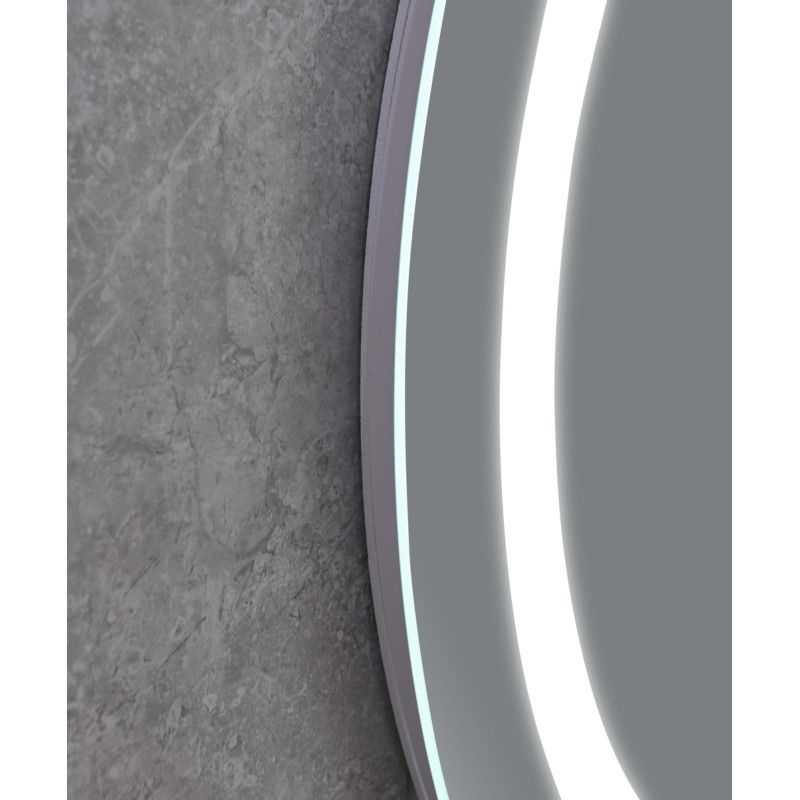 Зеркало Mixxus PLAIN MC02-60-CASE с LED Touch, Anti-fog, димером, рег. яркости, часами