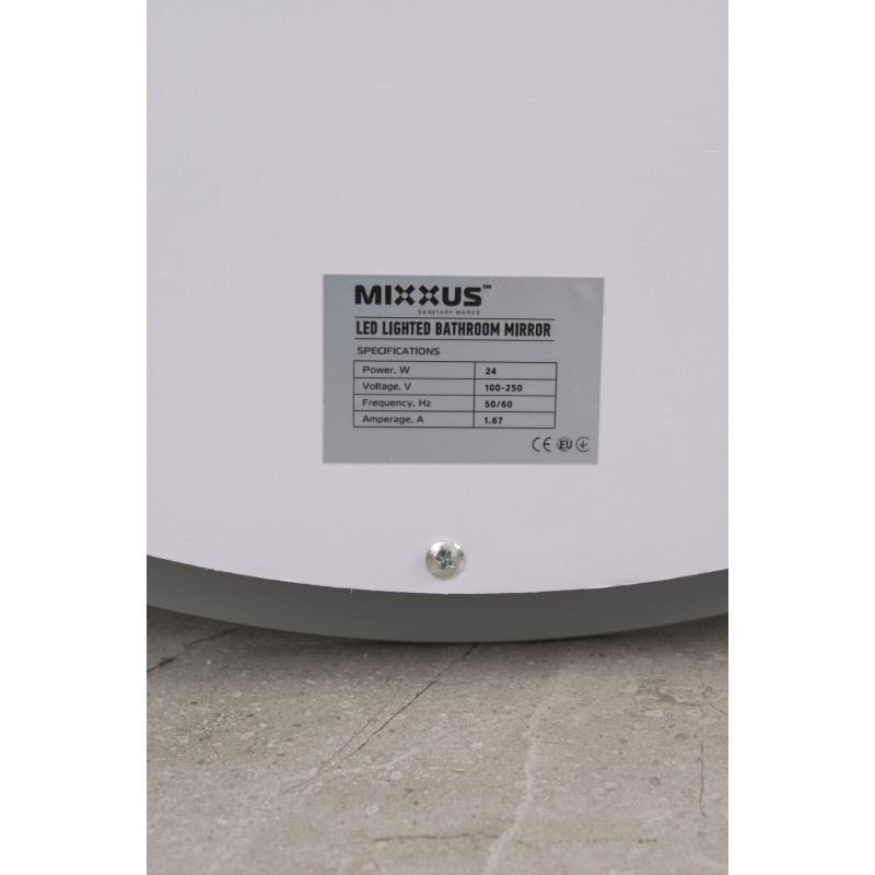 Зеркало Mixxus PLAIN MC02-60-CASE с LED Touch, Anti-fog, димером, рег. яркости, часами