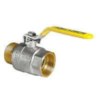 Кран шаровой KOER KR.215.G - 1" FM ГШВ YELLOW, ручка "рычаг" желтая