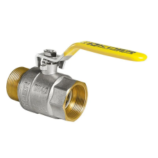 Кран кульовий KOER KR.215.G - 1" FM ГШВ YELLOW, ручка "важіль" жовта