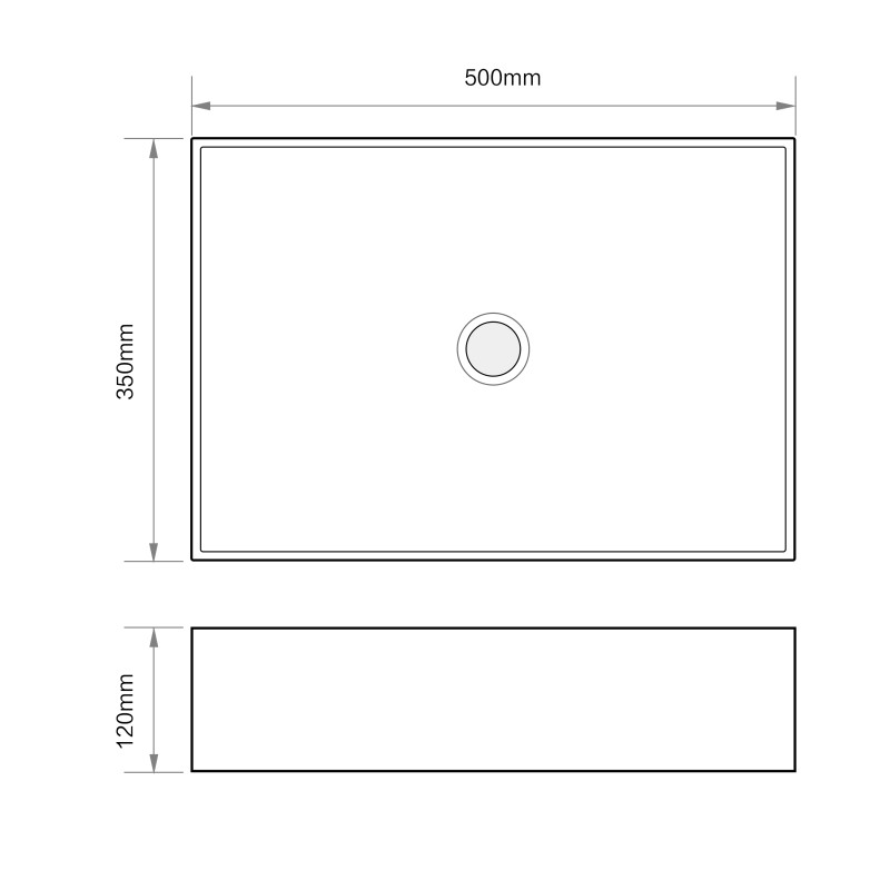 Раковина накладная Mixxus Premium QUADRO-0104 500х350х120mm