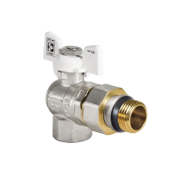 Кран с американкой 3/4" "антипротечка" (Koer KR.228.W-Gi) угловой белый
