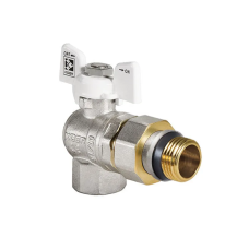 Кран с американкой 3/4" "антипротечка" (Koer KR.228.W-Gi) угловой белый