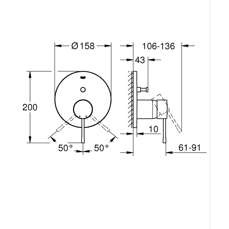 Однорычажный смеситель на 2 выхода Grohe Essence