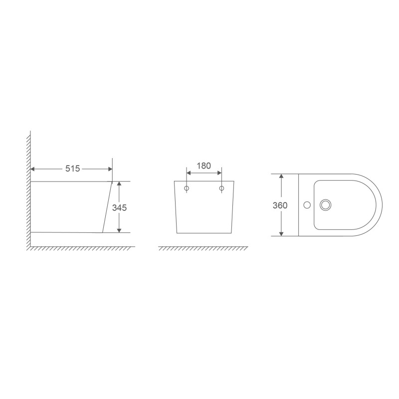Біде підвісне Mixxus Premium Bevel-0501 515x360x345мм