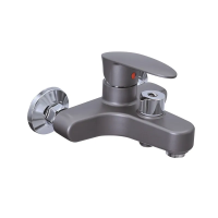 Смеситель для ванны Plamix CEZAR-009 EURO SET Graphite, со шлангом, лейкой и кронштейном